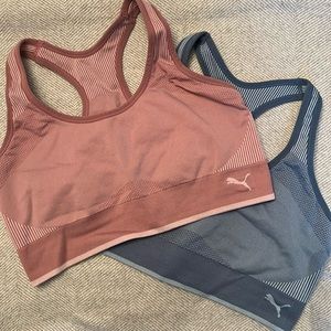 2-pack Puma Sports Bras. Size L. Pink and Blue.